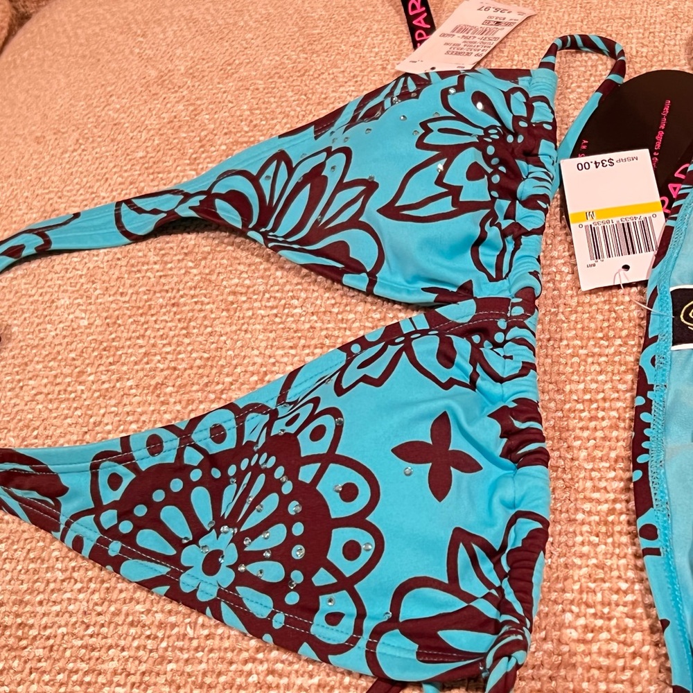 🆕 👙HOST PICK👙99Degrees turquoise/brown bikini set -M - Picture 6 of 7